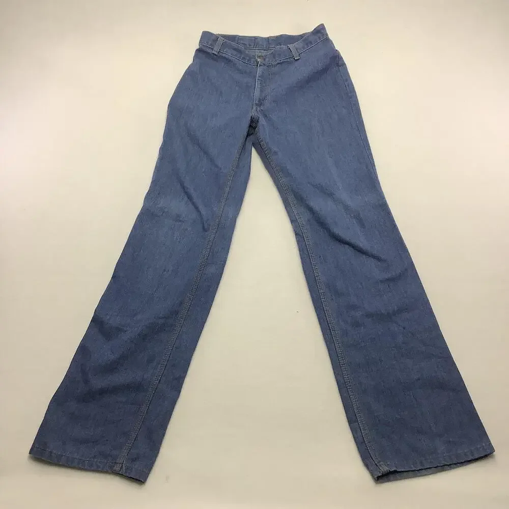 Vintage Levis Jeans Mens 32x31 Blue Wash Straight Leg Zip Fly Denim Orange Tab
